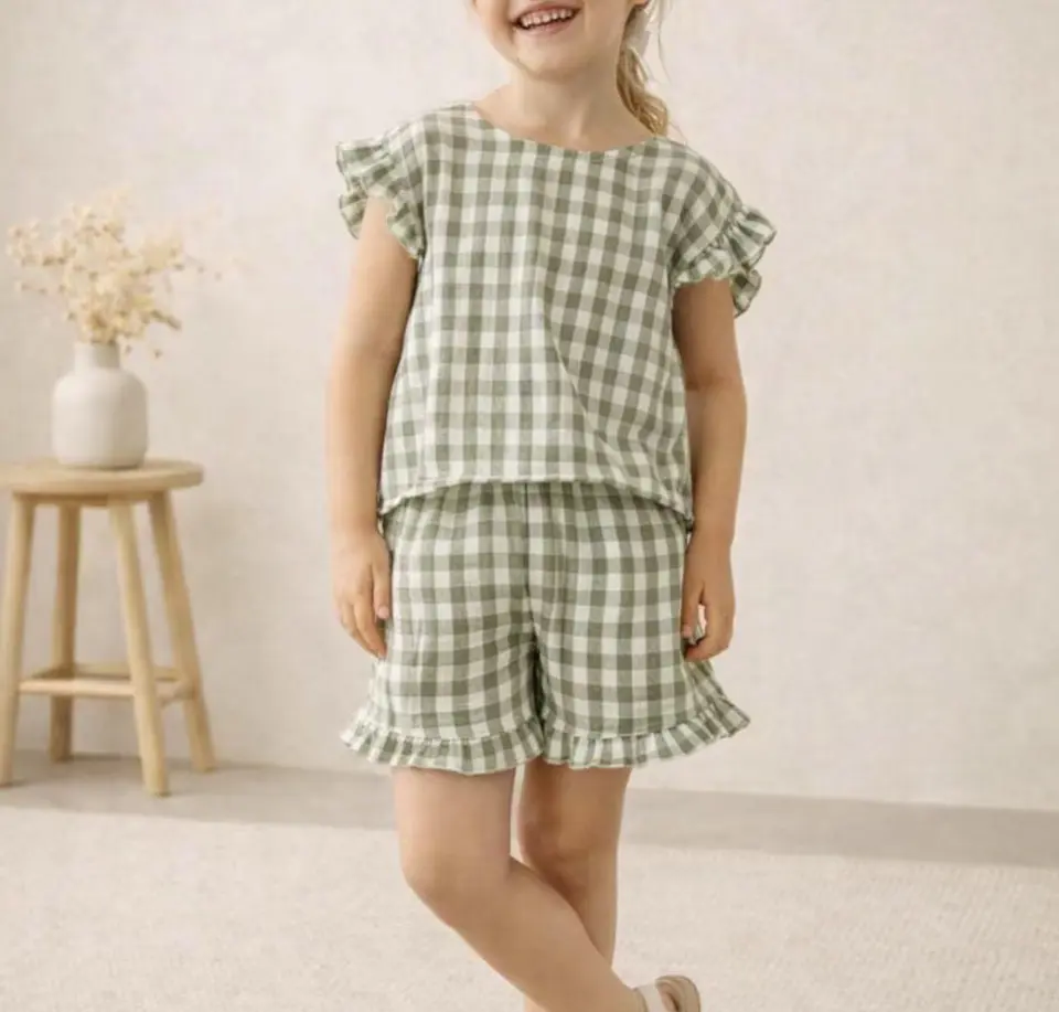 Girls Open Back Top & Ruffle Shorts Sewing Pattern 3