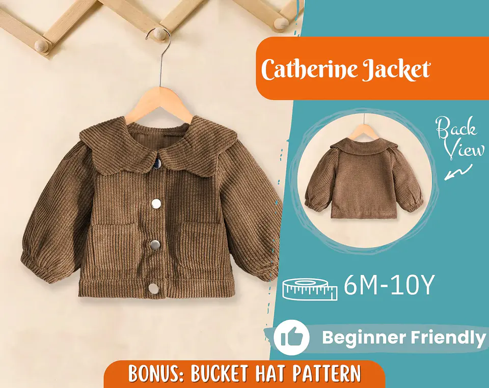 Girls Peter Pan Collar Jacket Sewing Pattern 1