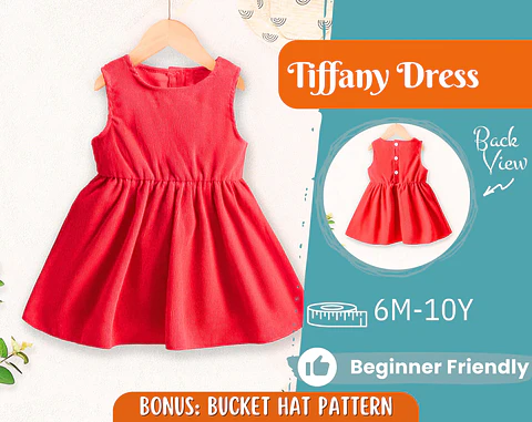 Girls Sleeveless Dress Sewing Pattern PDF