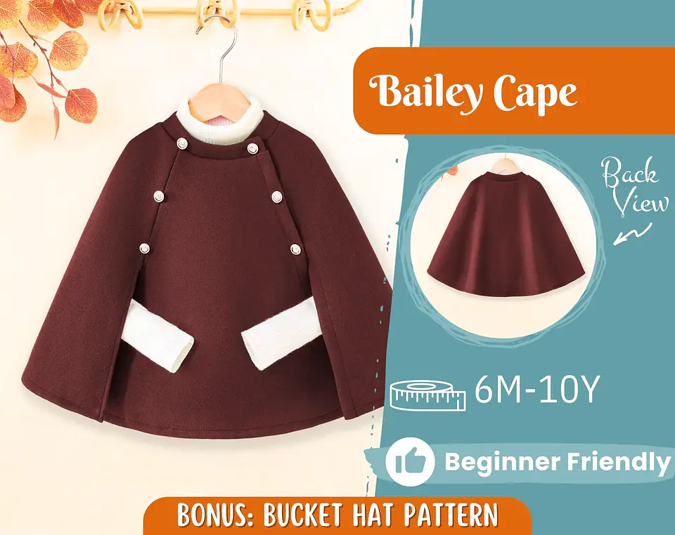 Cape Sewing Pattern for Kids, Capelet 1