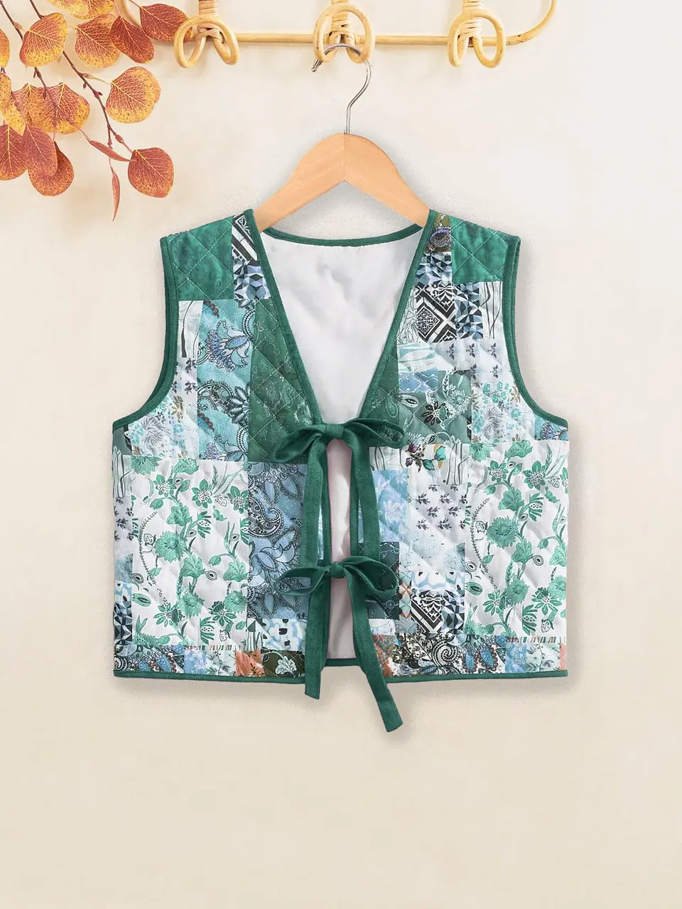 Girls Patchwork Tie Front Vest Sewing Pattern 2