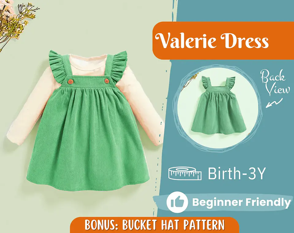 Girls Pinafore Dress Sewing Pattern 1