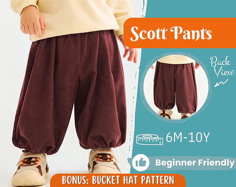 Baggy Pants Sewing Pattern for Kids