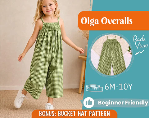Girls Wide Leg Jumpsuit Sewing Pattern
