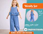 Girls Ruffle Top & Wide Leg Pants Sewing Pattern - thumbnail 1
