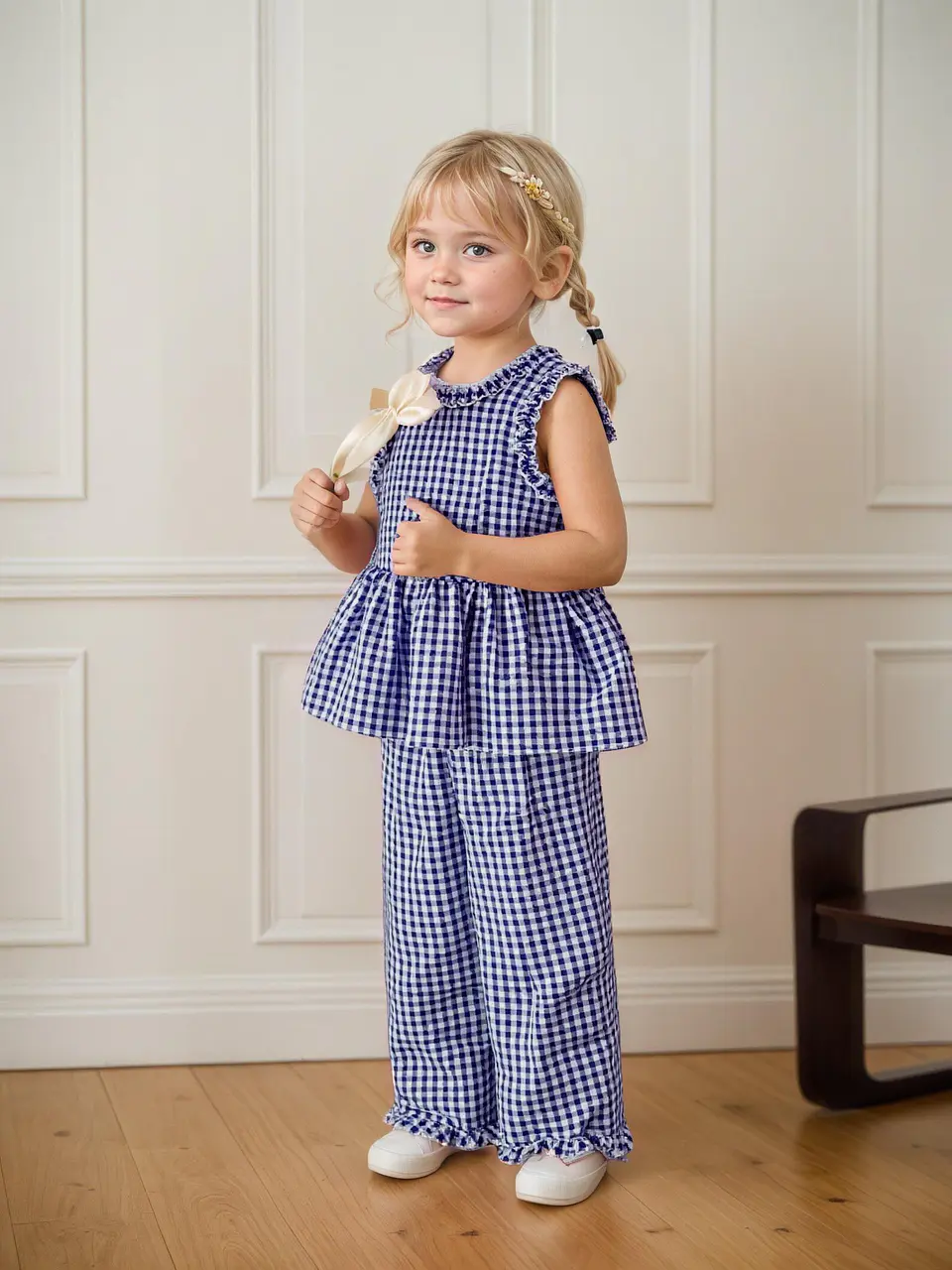 vGirls Ruffle Collar Peplum Top Sewing Pattern 2