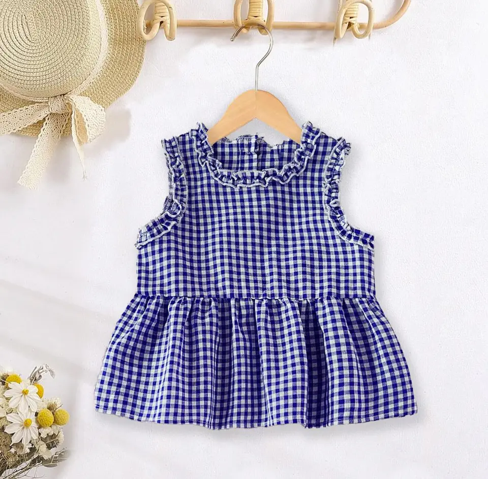 vGirls Ruffle Collar Peplum Top Sewing Pattern 6