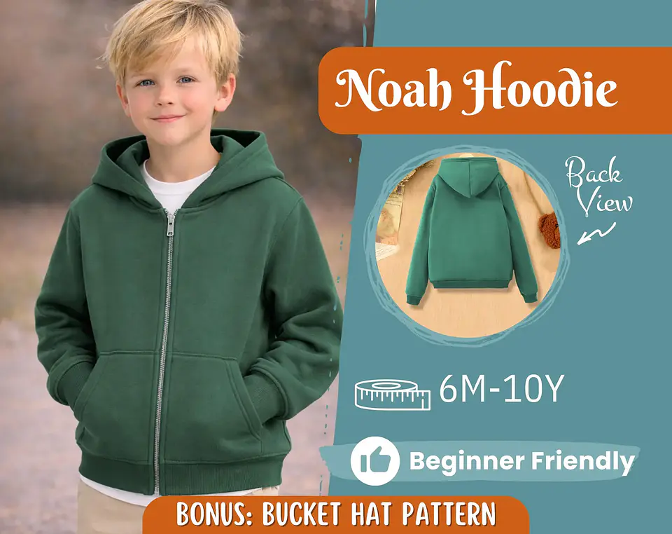 Kids Hoodie Sewing Pattern 1
