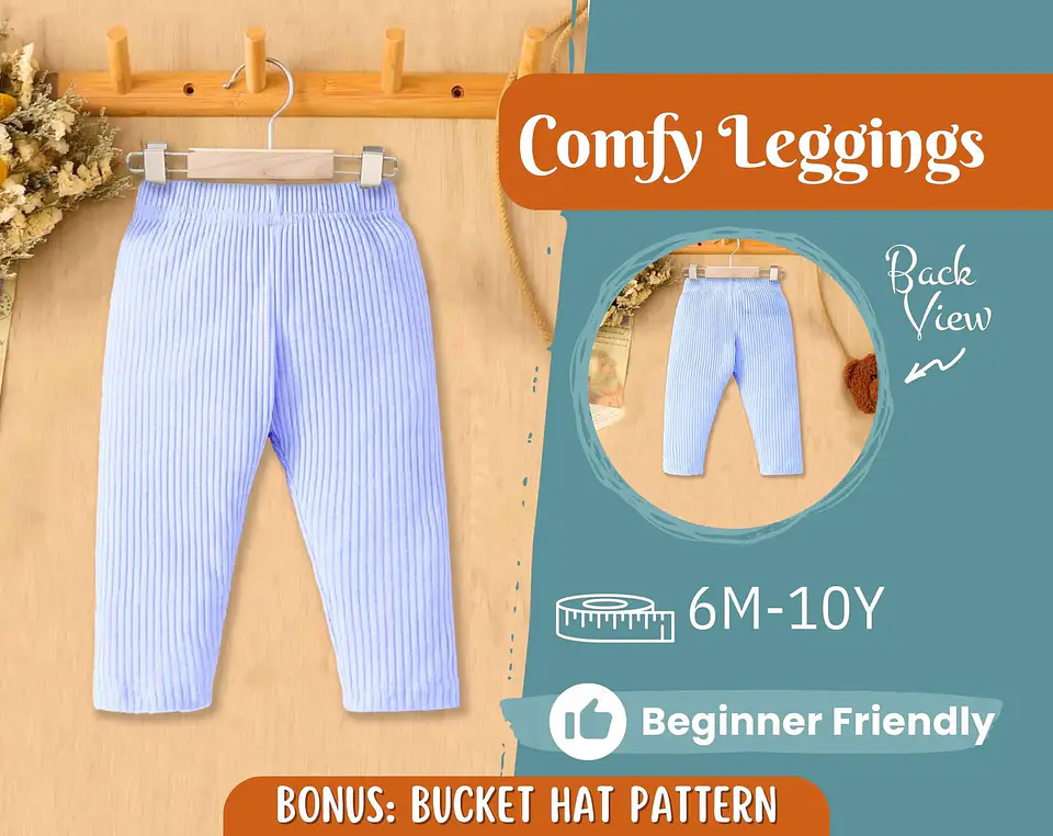 Leggings Kids, Elastic Waist Pants Sewing Pattern 1