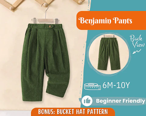 Boy's Pleated Pants Sewing Pattern