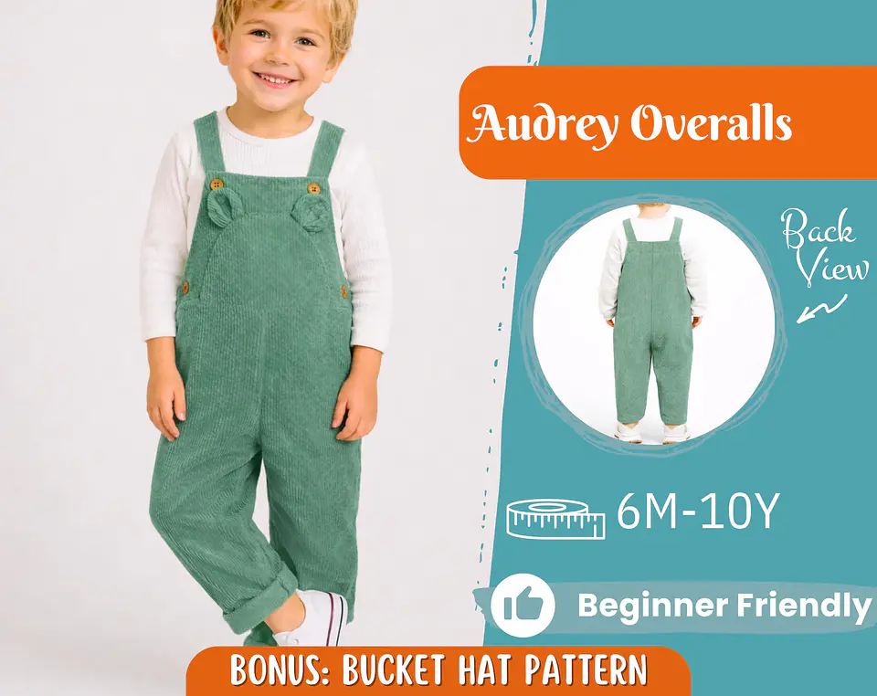  Kids Corduroy Overalls Sewing Pattern 1