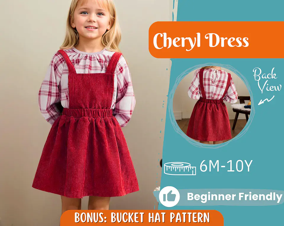 Girls Pinafore Dress Sewing Pattern 1