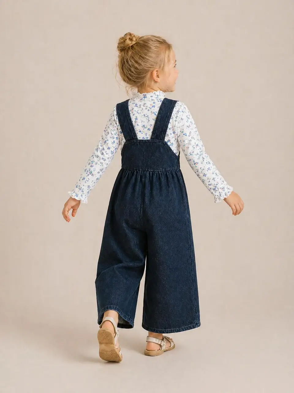 Girls Wide Leg Overall Jumpsuit Sewing Pattern 2