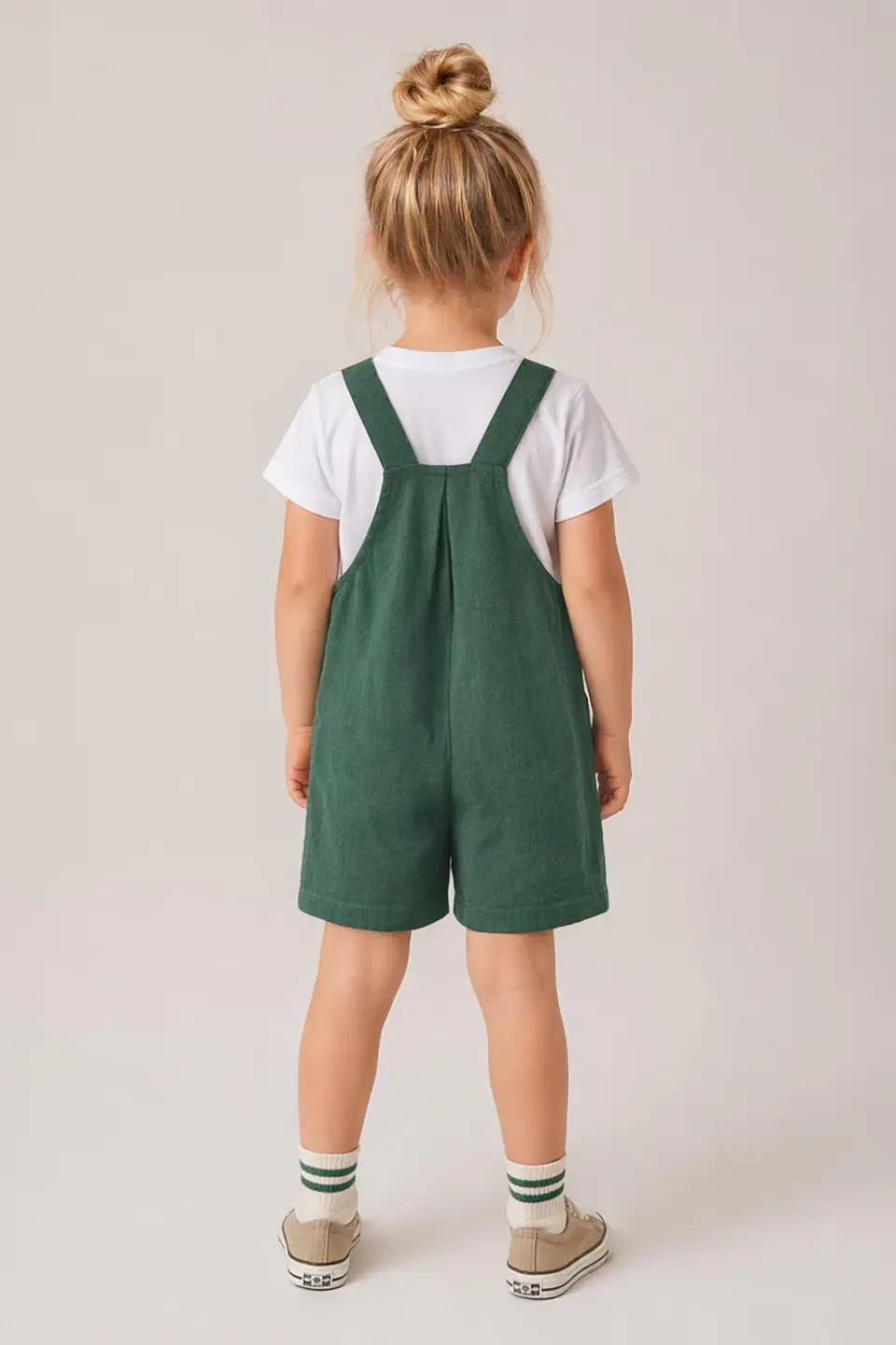 Girls Pleated Overall Shorts Sewing Pattern 2