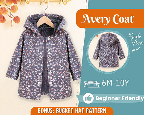 Children's Hooded Winter Coat Sewing Pattern