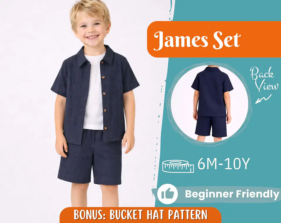 Boys Shirt & Shorts Set Sewing Pattern 1
