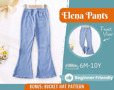 Girls' Flared Pants Sewing Pattern