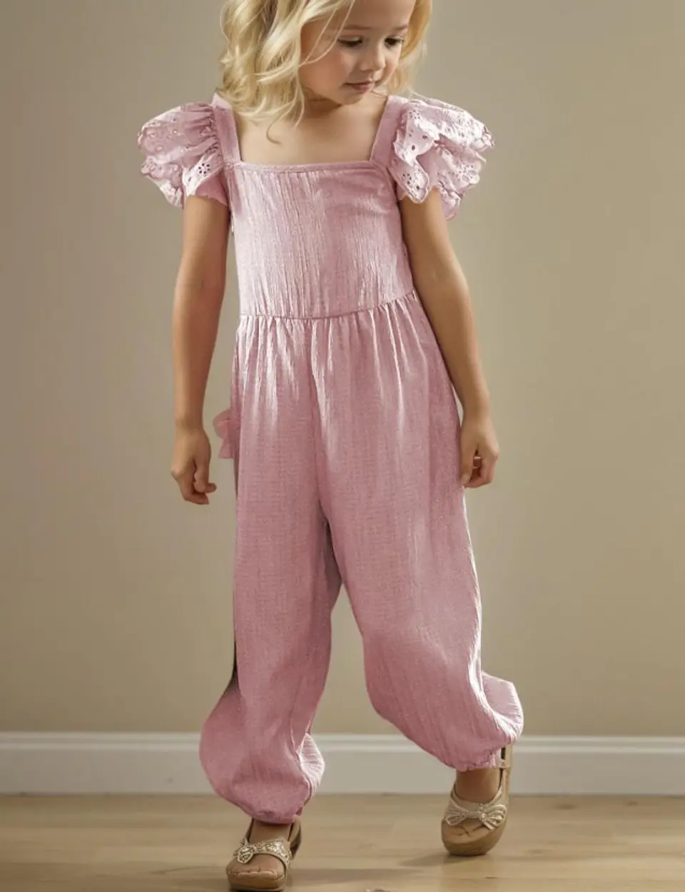 Girls Open-Back Overall Jumpsuit Sewing Pattern 3