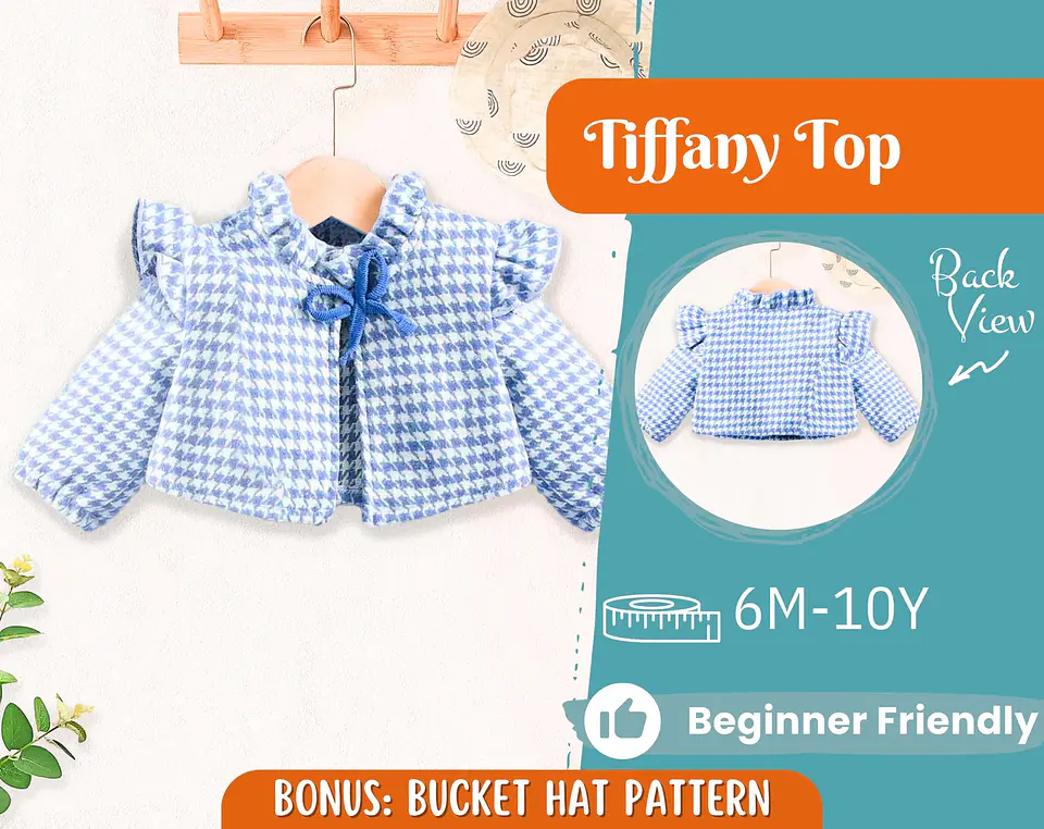 Girls Ruffle Shoulder Top Sewing Pattern 1