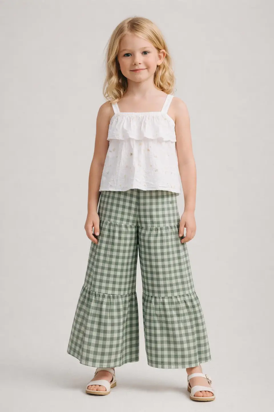 Girls Tiered wide-leg pant Sewing Pattern 5