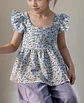 Girls Flutter Sleeve Peplum Top Sewing Pattern - thumbnail 2