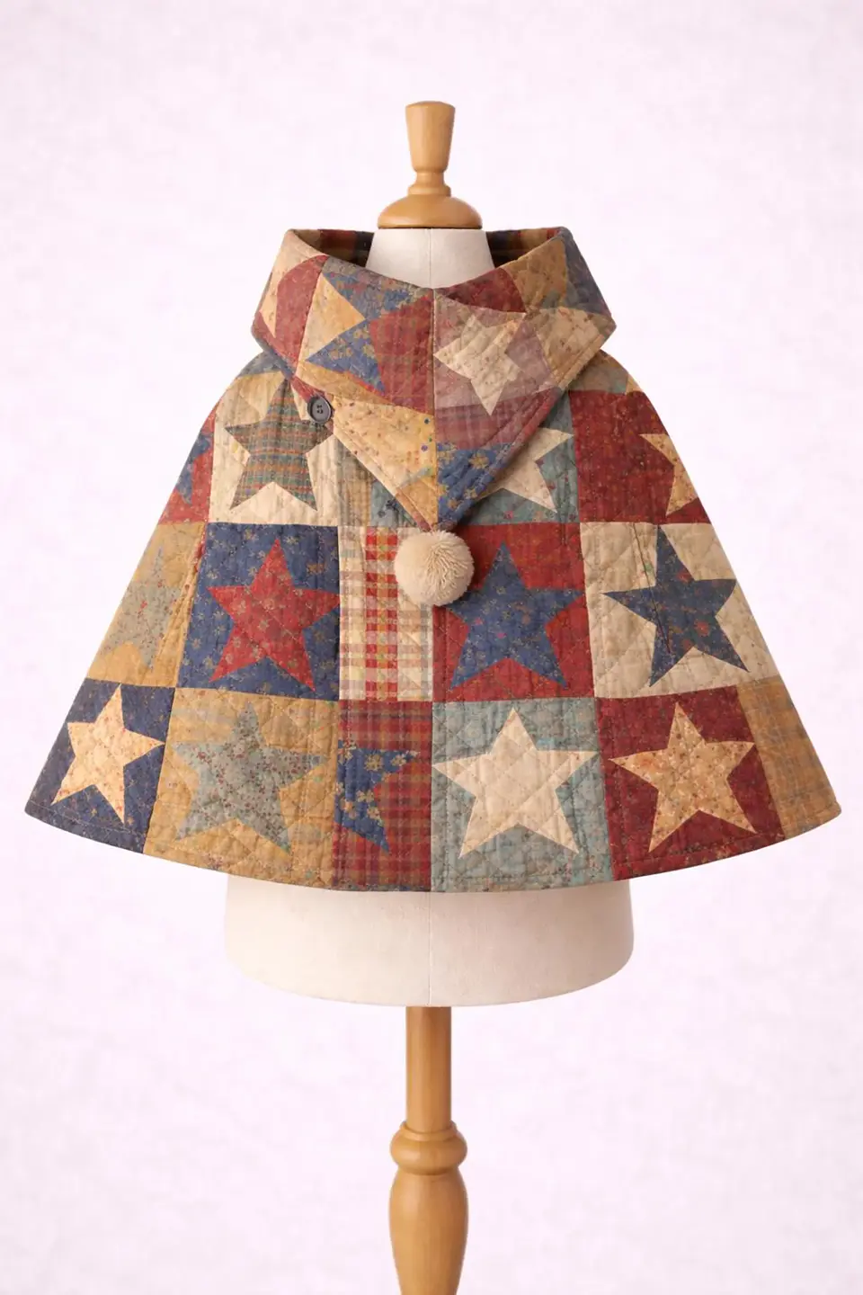 Girls' quilted patchwork hooded jacket Sewing Pattern 3