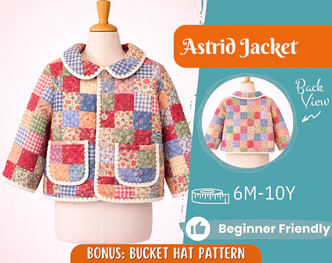 Quilted Patchwork Jacket with Peter Pan Collar Sewing Pattern