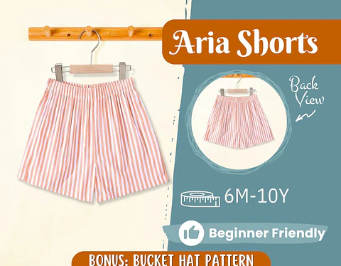 Children's Elastic Waist Shorts Sewing Pattern