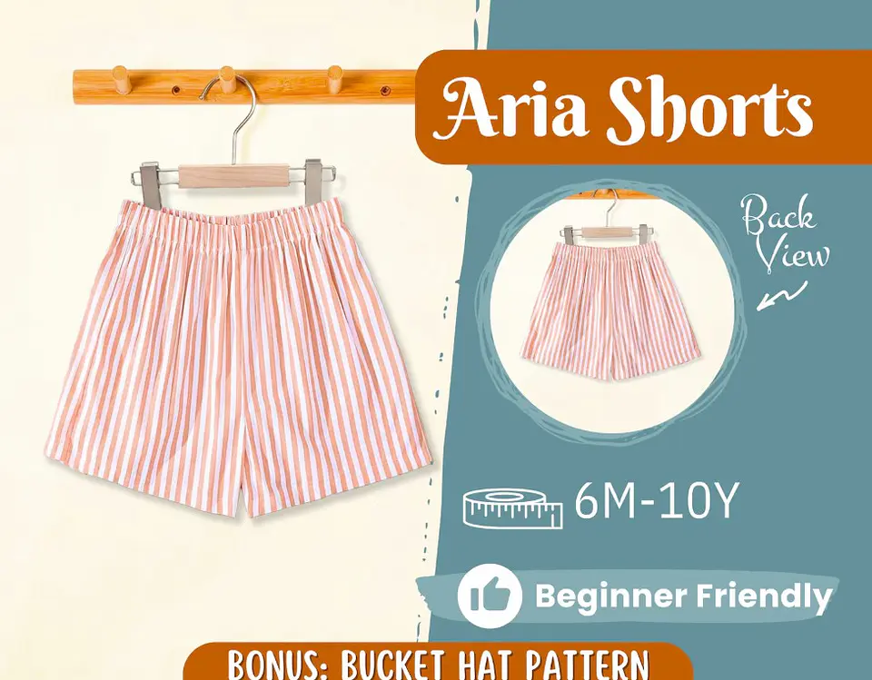 Children's Elastic Waist Shorts Sewing Pattern 1