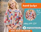Girls' Quilted Patchwork Jacket with Rounded Peter Pan Collar Sewing Pattern - thumbnail 1