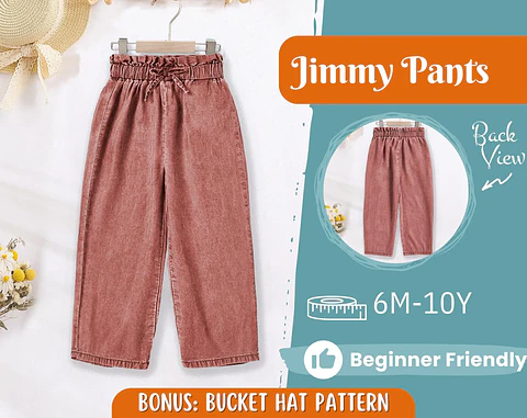 Children's Paperbag Waist Wide Leg Pants Sewing Pattern