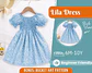 Girls Smocked Puff Sleeve Dress Sewing Pattern - thumbnail 1