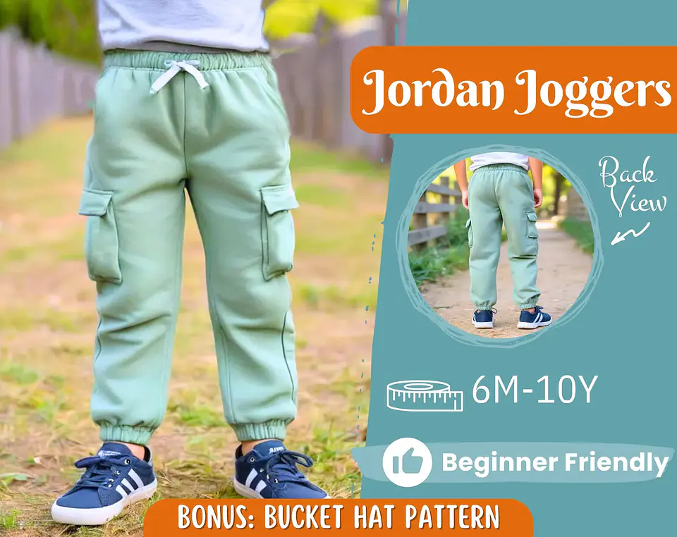 Children's Cargo Jogger Pants Sewing Pattern 1
