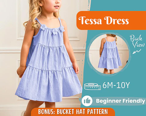 Girls Tiered Dress Sewing Pattern