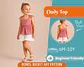 Sewing pattern for peplum top for girls PDF - thumbnail 1