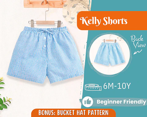 Children's Elastic Waist Shorts Sewing Pattern