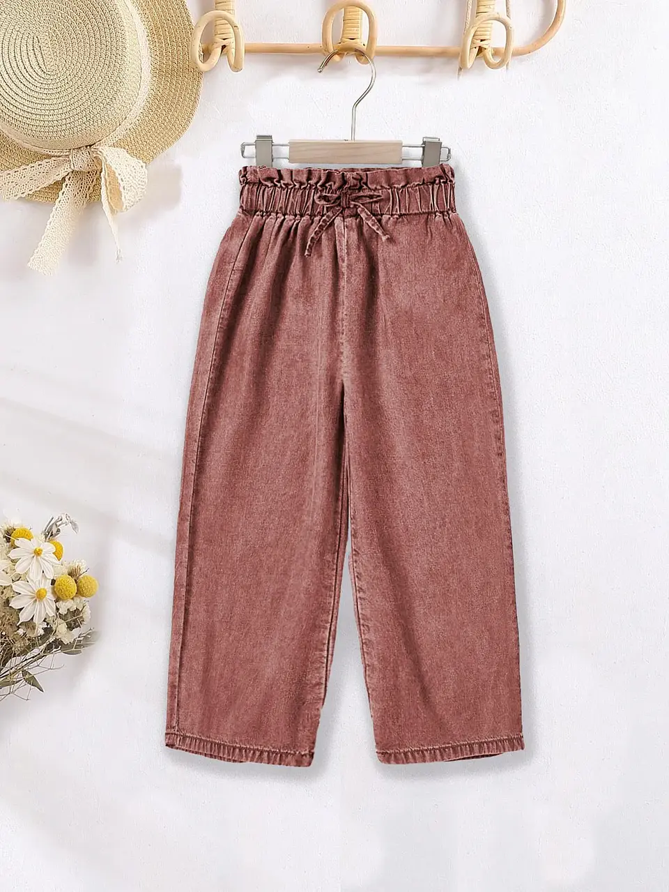 Children's Paperbag Waist Wide Leg Pants Sewing Pattern 3