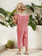 Girls' sleeveless Overalls Sewing Pattern, Square Neckline, Flutter Ruffle Straps - thumbnail 3