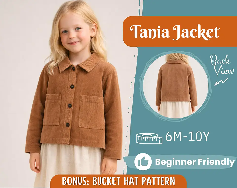 Children's Corduroy Overshirt Sewing Pattern 1