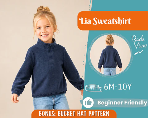 Children's Quarter-Zip Fleece Pullover Sewing Pattern