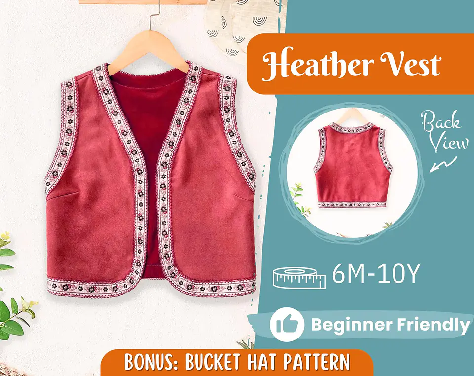 Kids Traditional Vest Sewing Pattern 1