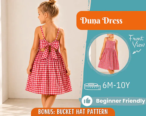 Girls Bow Back Dress Sewing Pattern