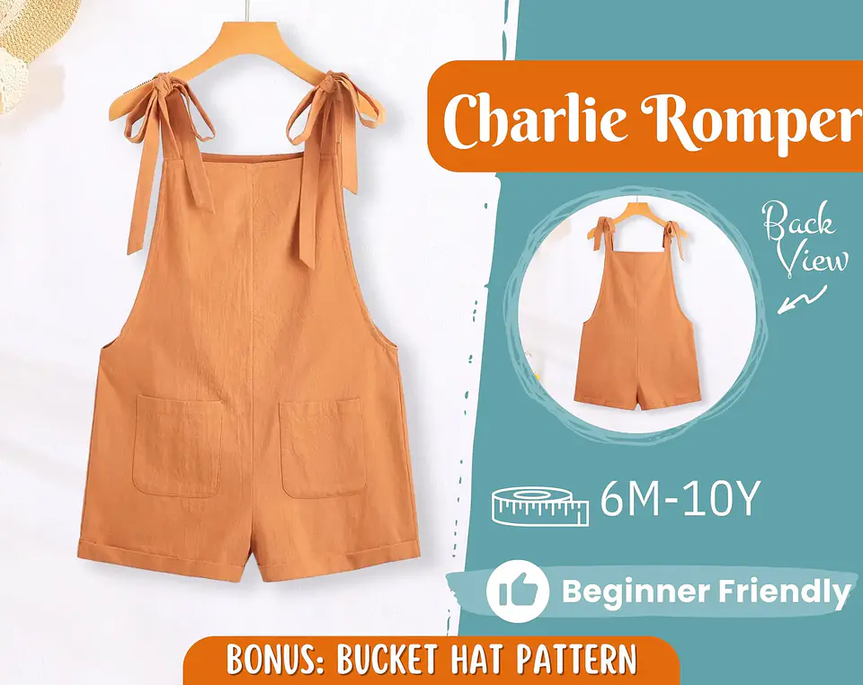 Kids Knotted Shoulder Romper Sewing Pattern 1