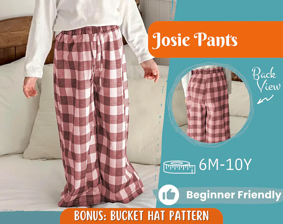 Kids Pajama Pants Wide Leg Lounge Sewing Pattern 1