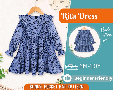 Children's Ruffle Tiered Dress Sewing Pattern