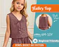 Girls Sleeveless Bow Front Top Sewing Pattern - thumbnail 1