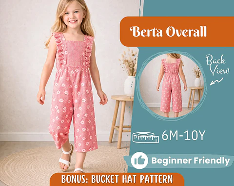 Girls Ruffle Jumpsuit Sewing Pattern