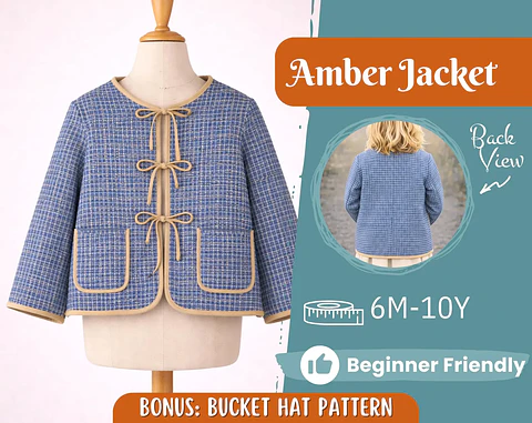 Kids  Tie-Front Jacket Sewing Pattern