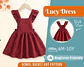 Girls Ruffle Strap Pinafore Dress Sewing Pattern - thumbnail 1