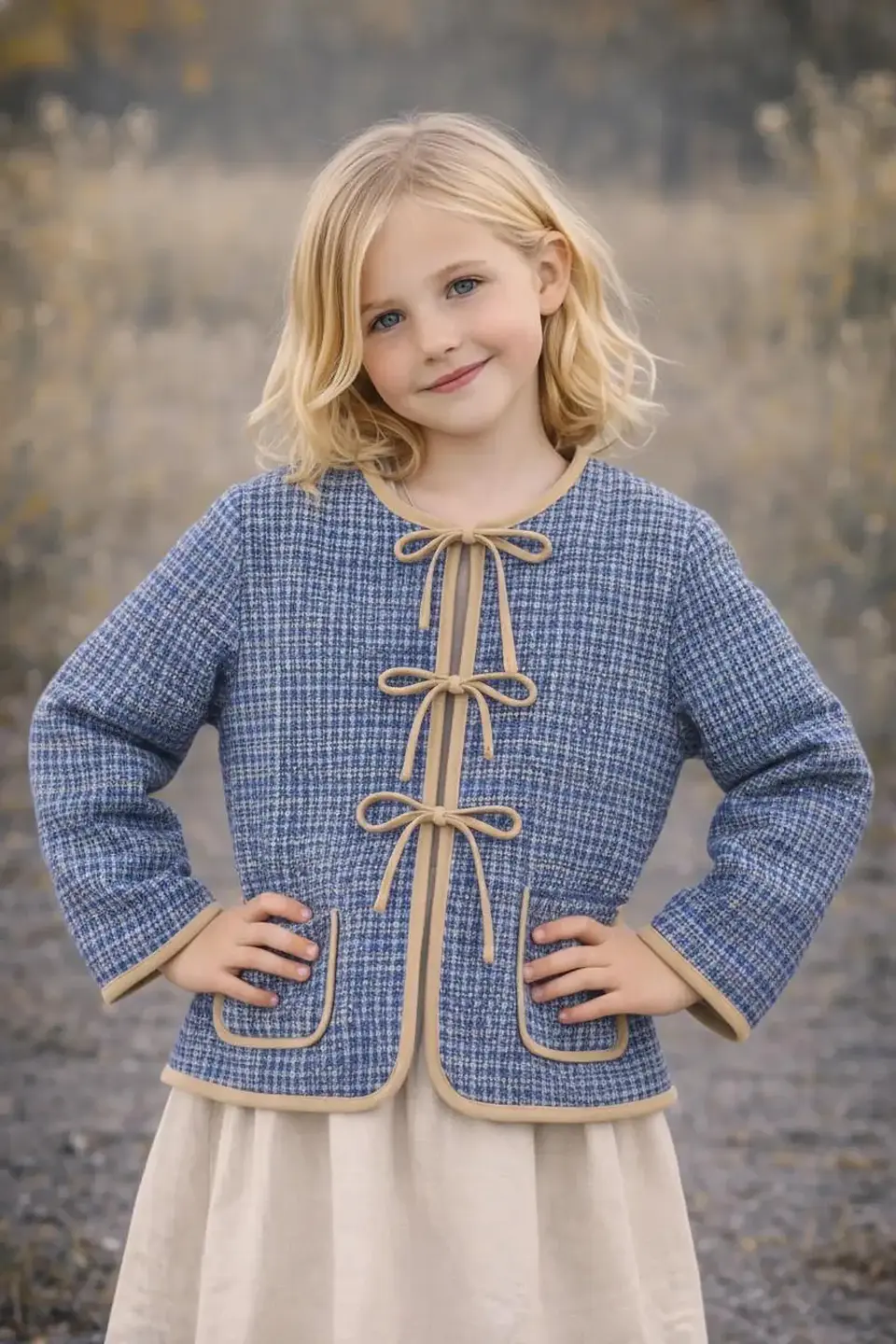 Kids  Tie-Front Jacket Sewing Pattern 4